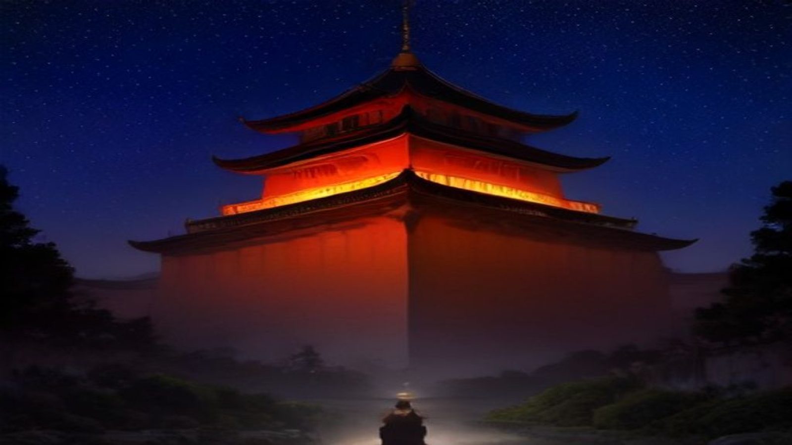 深邃夜空下的现代城市天际线，霓虹蓝与金色光晕交织，营造出娜依灵儿品牌深度评测的专业科技氛围